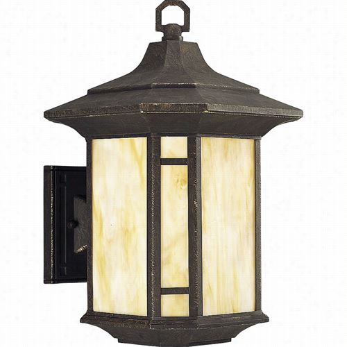 Progress Lighting P5629-46 Arts And Crafts 1 Instruction Wall Lantern In Weathered B Ronze