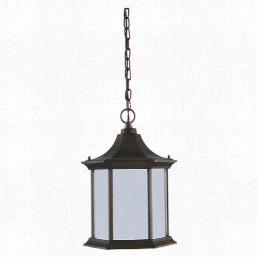 Sea Gull Lighting 69136ble-08 Ardsley Court 1 Light Fluorescent Outdoor Pendant In Trxtured Rust Patina