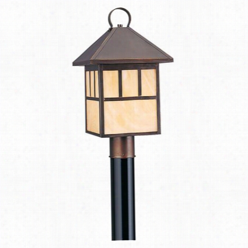 Sea Gulll Lighting 82947bl-71 Prairie State Ment 1 Light Fluorescent Outdoor Post Lantern In Antiquue Bronze