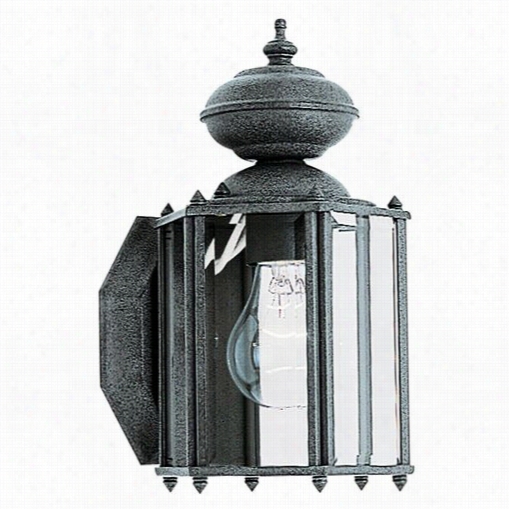 Sea Gull Lighting 8507-12 Classico 1 Light Outdoor Wall Lantern In Black With Clear Beveled Glass