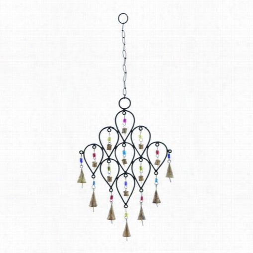 Woodland Imports 26733 Bell Wind Chime With Unique Pattern Ddesign