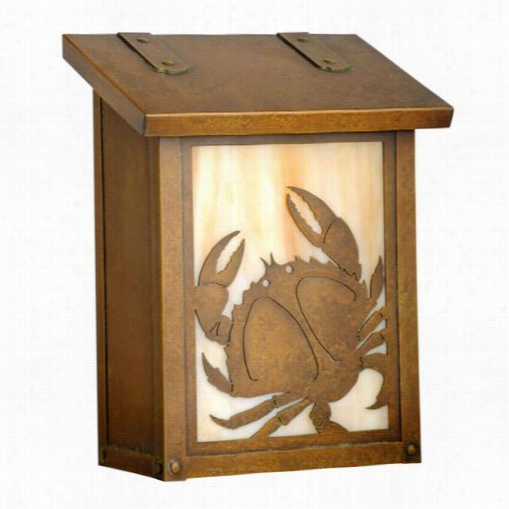 America's Fines Mailboxes A-f7101-wb-ch Coastal Cottage Vertical Crab Mailbo X In Warm Brass