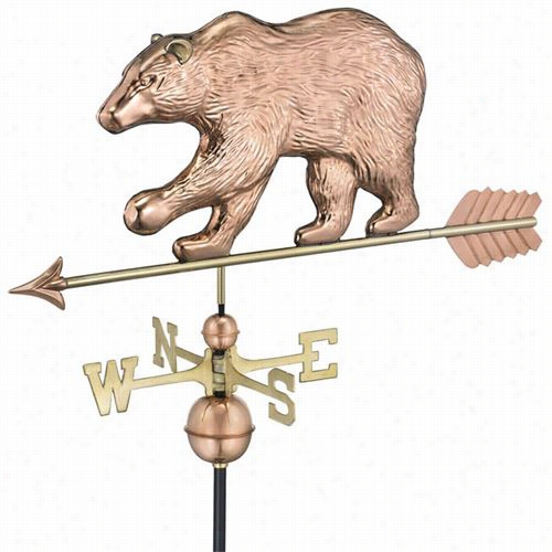 Good Directions 695pa Bear Weathevane In Polished Copper Wiyh Arrow