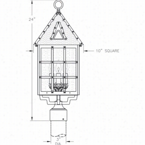 Hanover Lantern B8133 Large Abington 25w Per Socket 3 Light Outdoor Post Lamp