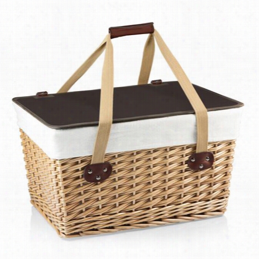 Picnic Occasion 119-00-190-000-0 Canasta Grande Picnic Basket In Natural Willow/tan Lining