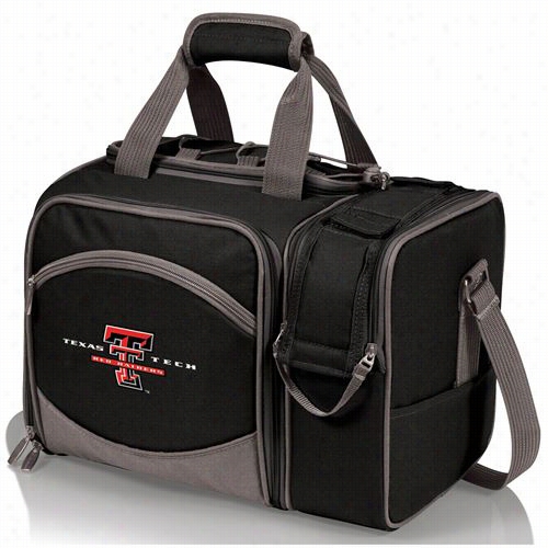 Picnic Time 508-23-175-572-0 Malibut Exas Tech Red Raiders Embroiderde Tote In Black