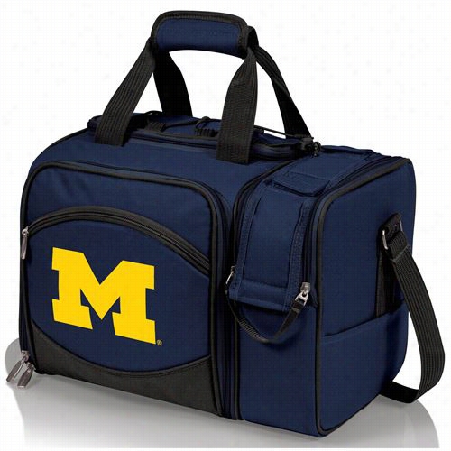 Picnic Time 508-23-915-342-0 Malibu University Of Michigan Olverines Embroidered Tote In Navy