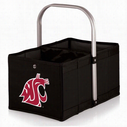 Picnic Time 546-00-179-634-0 Urban Washington State Cougars Digital Print Basket In Black