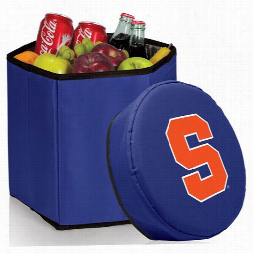 Picnic Time 596-00-138-544-0 Syracuse U Niversity Orange Digital Impression Bongo Cooler And Seat In Navy