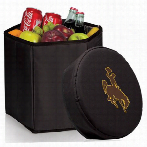 Picnic Time 5960-0-179-694-0 University Of Wyoming Cowboys Digital Pprint Bongo Cooler And Seat In Black