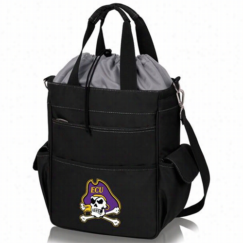 Picnic Time 614-00-175-874-0 Activo East Carolina Pirates Digital  Print Waterprooof Tote In Black