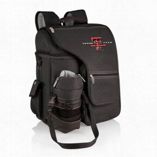 Picnic Time 641-00-175-572-0 Turismo Texas Tech Red Raiders Embroidered Backpack In Black