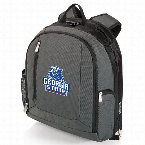 Picnic Time 730-00-79- 064-1 Pt Navigator Georgia State University Pantherrs Digital Print Cooler Backpack In Dark Grey/black