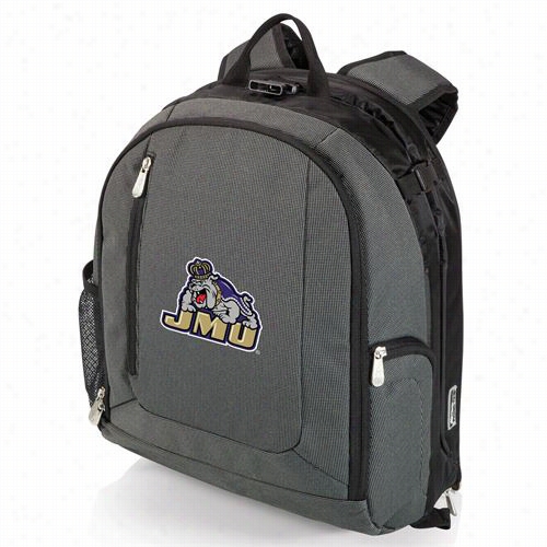 Picnic Time 730-00-679-814-0 Pt  Navigator James Madison University Digital Print Cooler Backpack In Dark Grey/black