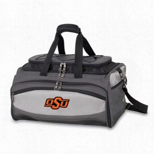 Picnic Time 750-00-1175-462-0 Buccaneer Oklahoma State Cowboys Embroidered Cooler Nd Barbecue Set In Black