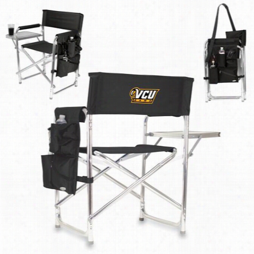 Picnic Tim E 809~00-179-954-0 Virginia Commmomwealth U Rams Digial Print Sports Chair In Bllack