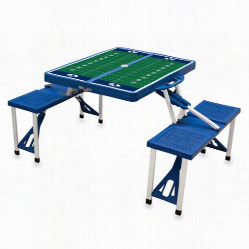 Picnic Time 811-00-139-715-0 Brigham Youthful University Cougars Digital Print Picnics Port Table In Blue