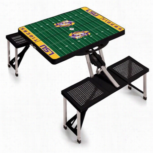 Picnicc Time 811-00-175-295-0 Louisiana State University Tigers Digital Print Ipcnic Spor Ttable In Black