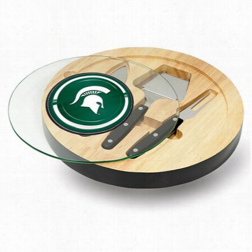 Picnic Time 8829-00-179-354-0 Ventana Michigan State Umiv. Sp Aratns Di Gital Print Cheese Board In Black