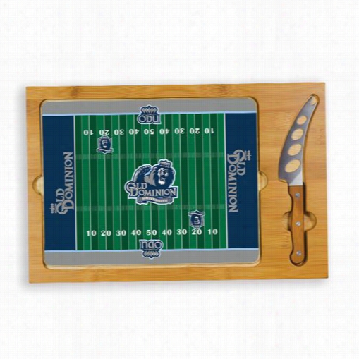 Picnic Time 910-00-505-884-0 Icon Old Dominion Seminary Of Learning  Monarchs Digital Print Football Cutting Cheese Tray In Natural Wood