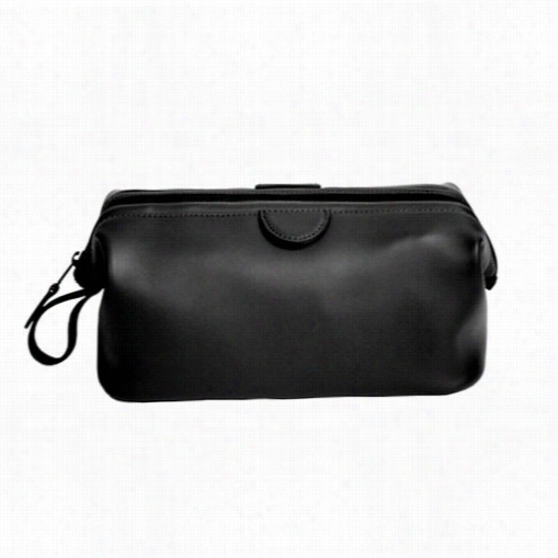 Royce Leatyer 265-black-10 Genuine Leather Travel Toiletry Wash Bag