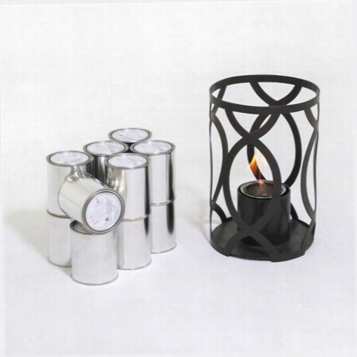 Terraflame Sj-sv-01-01 Savannnah 12"" X 8"&quo;t Outdoor Steeel Lantern In Bronze With Sunjel Fuel 12 Pack