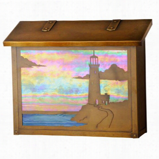 Americ'as Finest Mailboxes Af-1723-wb-gi Coastal Cot Large Lighthouse Mailbox Ni Warm Brass