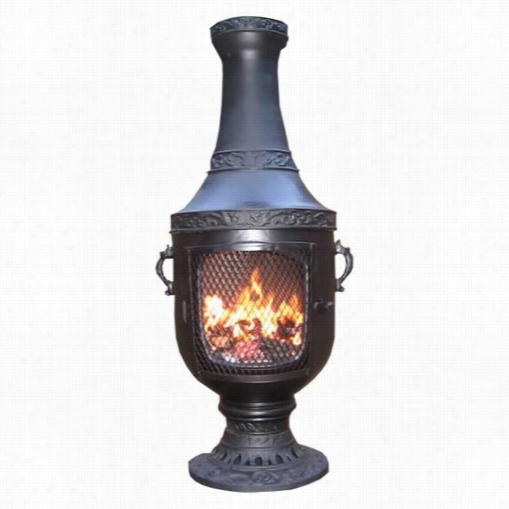 Blue Cock Ch026gk Venetian Cast Aluminm Gas Chiminea