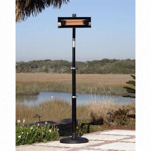 Fire Sense 02678 Black Powder Coated Armor Etlescoping Offfset Pole Mounted Infrared Patio Heater