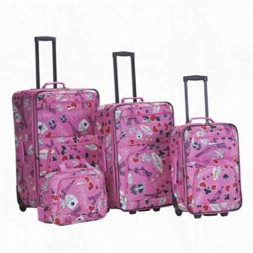 Fox Luggage F1388 4 Piece Printed Luggage Set