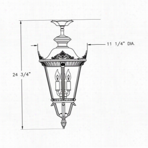 Hanovre Lantern B53321 Small Stockholm 25w Per Socket 3 Light Outdoor Flush Mount