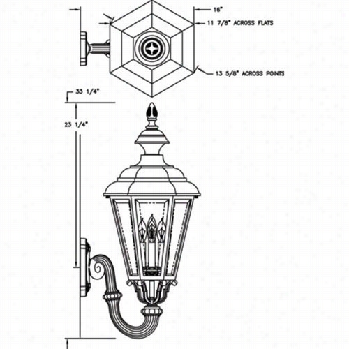 Hanover Lantern B94fsm Large Jamestown 25w Pe Socket 4 Light Outdoor Wall Light