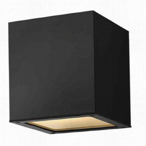 Hinkley Lightting 1763sk-eld Kube 2.4 W 1 Light Outdoor Flush Mount In Satin Black