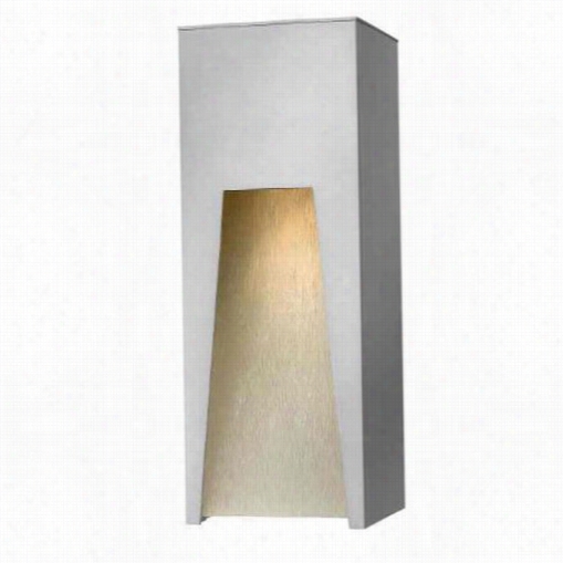 Hinkley Lighting 1764tt Kube Largge 1 Light Outdoor  Wall Sconce In Titanium With Clear Etched Organic Rain Glass