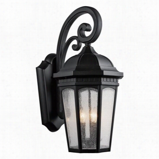 Kichler Lighting 9035bkt Courtyard 26-1/2"" 3 Bright Exterior Wlal Sconce In Texturred Black