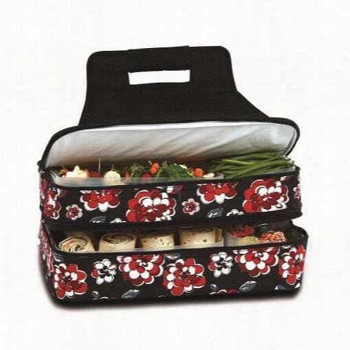 Picnic Plus Psm-721rc Entertainer Pungent/cold Food Carrier In Red Carnation