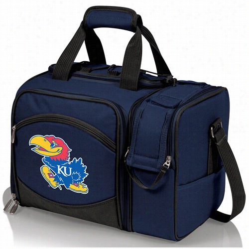 Picnic Time 508-23-915-244-0 Malibu University Of Kansas Jayhawks Diital Calico Tote In Navy