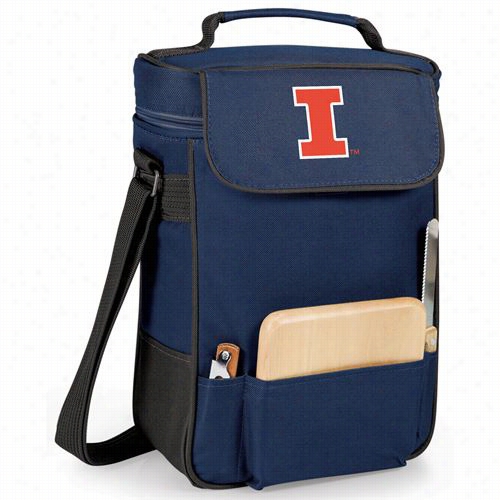 Picnic Time 623-04-138-212-0 University Of Illinois Contention Illini Embroidered Duet Ine And Chesee Tote In Navy