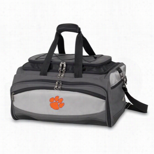 Picnic Time 750-00-715-104-0 Buccaneer Clemson University Tigers Digital Print Cooler Amd Barbecue Set In Black