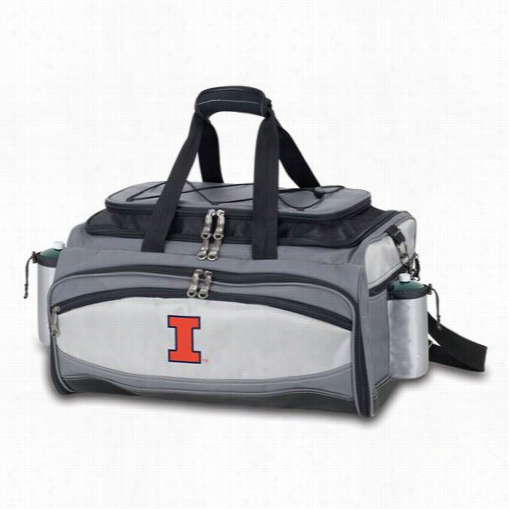 Picnic Time 770-00-175-212-0 Vulcan University Of Illinoisfighting Illini Embroidered Basket In Black