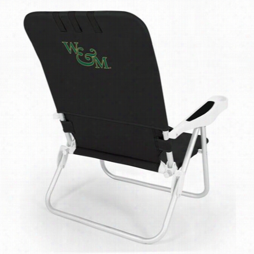 Picnic Time 7900-0-179-784-0 Monaco William And Mary College Griffin Digital Print Beach Chair I N Black