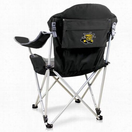 Picnic Time 803-00-175-014-1 Wichita State University Digital Print Reclining Camp Chairin Black