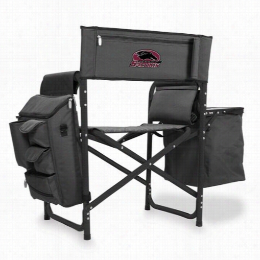 Picnic Time 807-00-679-0344-1 Southern Illinois University Salukis Digital Print Fusion Chair In Gloomy Grey/black