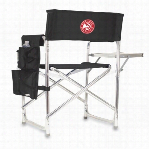 Picnic Time 809-00-179-014-4 Sports Chair In Black With Atlanta Hawks Digital Print