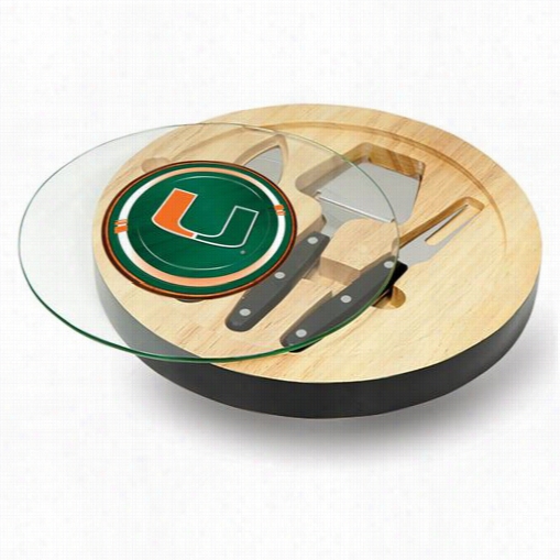 Picnic Life 829-00-179-324-0 Ventana Unviersity Of Miami Hurricanes Digital Rpi Nt Cheese Board  In B Lack