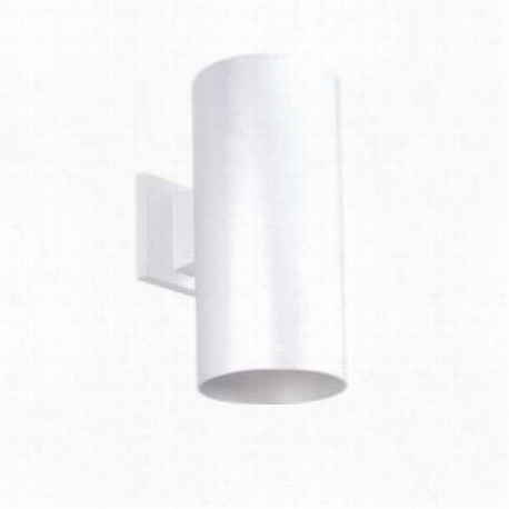 Progress Lighting P641-30 Aluminum Cylinders White 6"" 1 Ligh T Down Wall Brac Ket In White