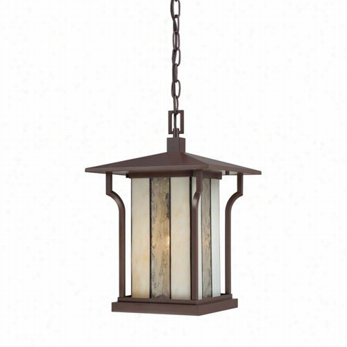 Quoii Zel Lng1911chb Langston 1 Light Outdoor Pendant In Chocolate Bbrinze