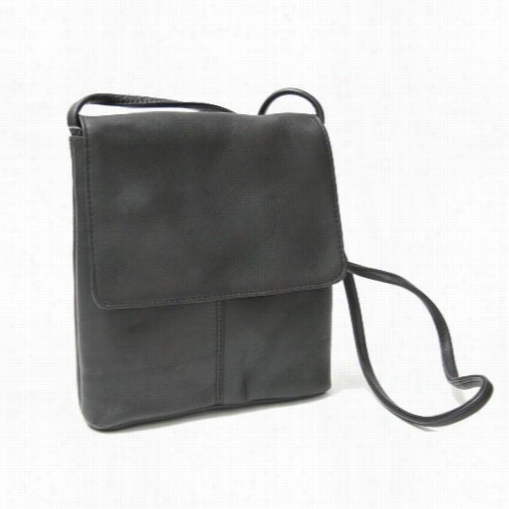 Royce Leather Vlfcb-blk Colombian Genune Leather Flap Over Crossbody Bag