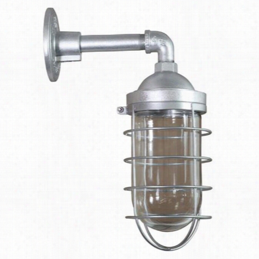 Anp Light Jng Vtp200glcl-gup200-e22-49 Heemingwway 5-1/4"" 1 Light Outdoor Alumin Um Wall Sconce In Galvanized