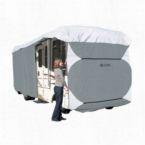 Clas$ic Accessories 77563  Polypro 3 Rv Deluxe Extra Tal L Class Aa Cover In Grey/snow White - Model 5